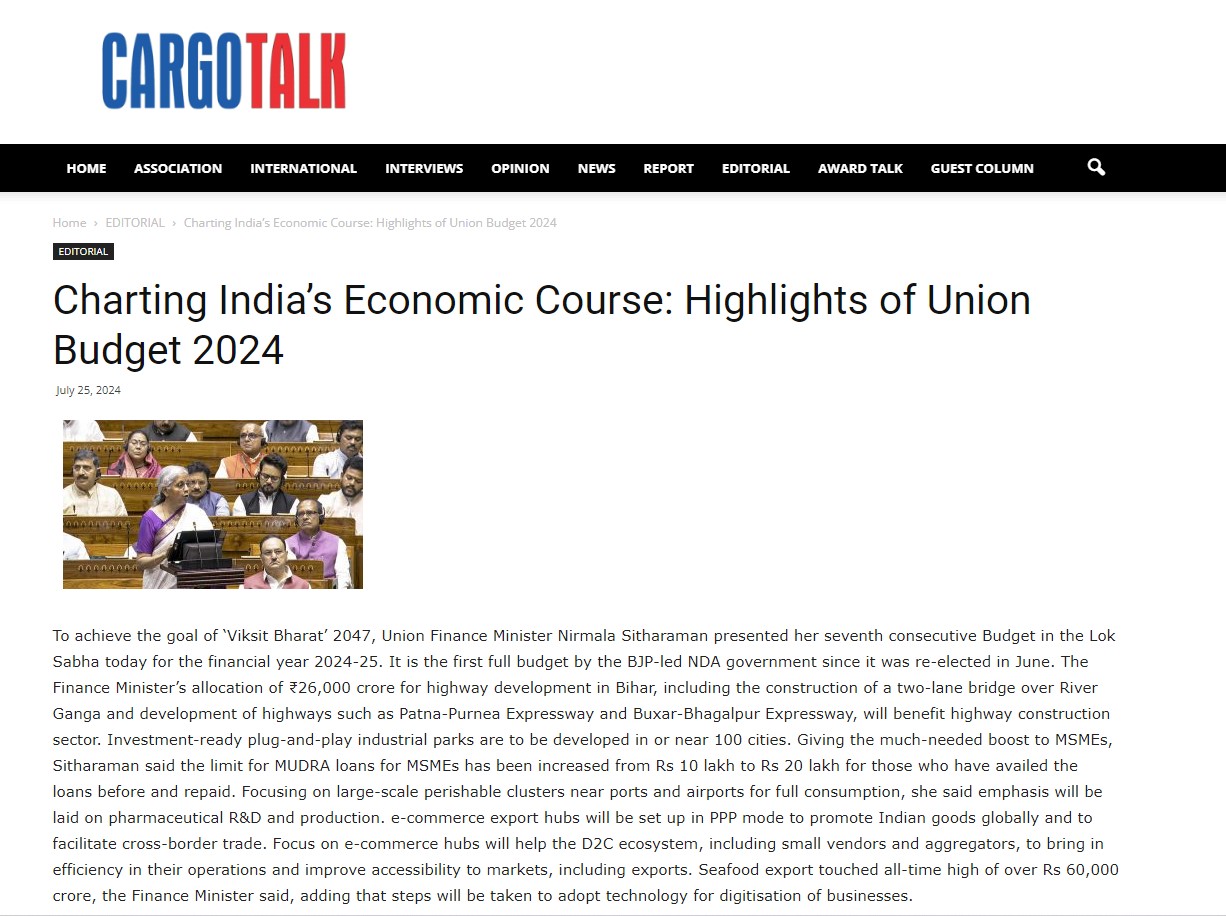 Charting India’s Economic Course: Highlights of Union Budget 2024