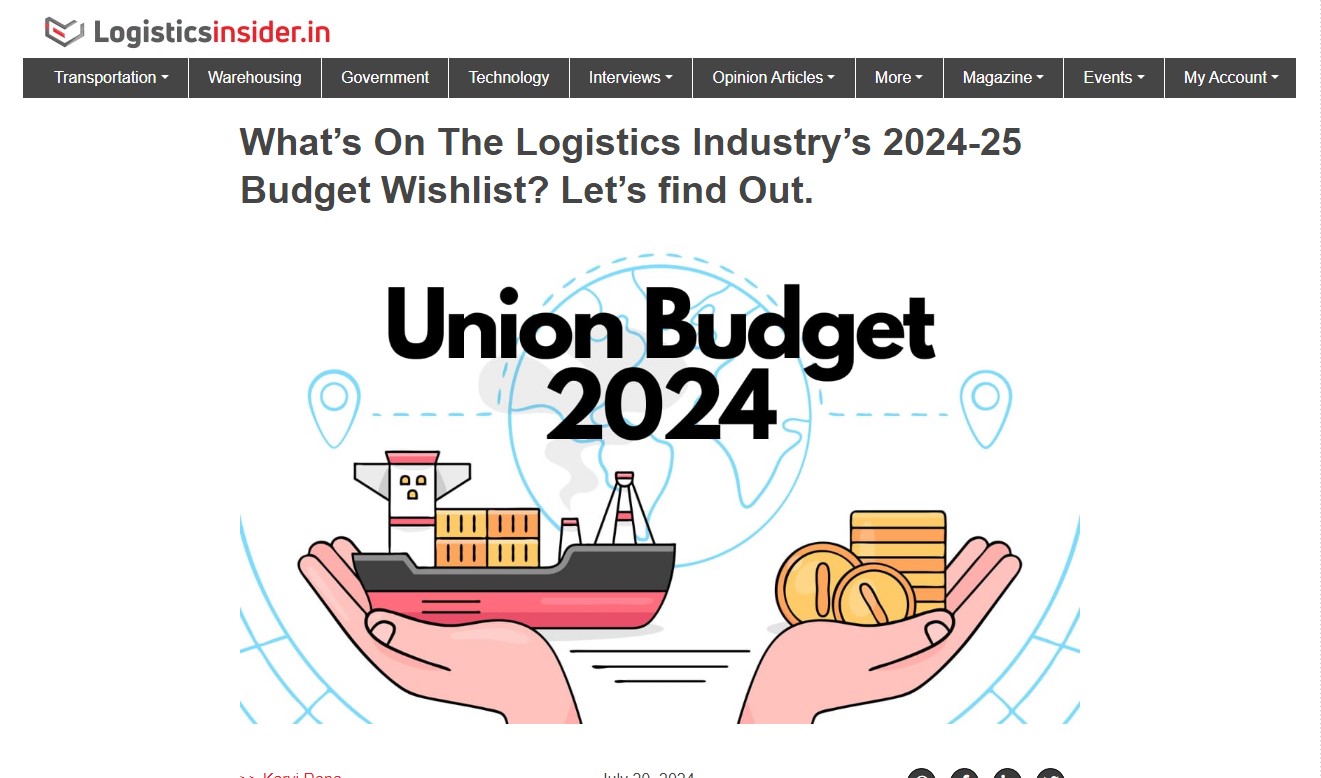 What's on te Logistics Industry's 2024-25 budget wishlist? Let's find out.