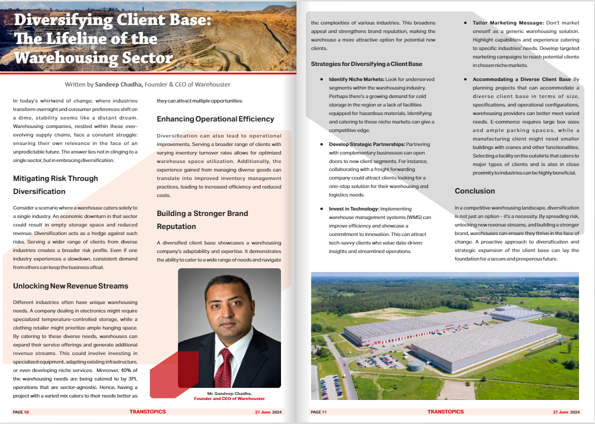 Diversifying Client Base: The Lifeline of the warehousing sector.